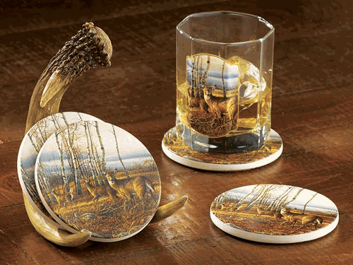 Terry Redlin Coasters & Holder